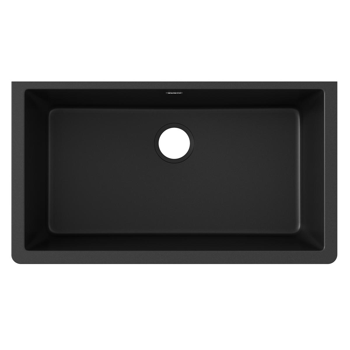 Elkay Quartz Classic 33" x 18-7/16" x 9-7/16", Single Bowl Undermount Sink, Black ELGRU13322BK0