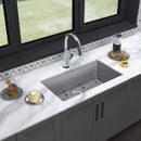 Elkay Quartz Classic 33" x 18-7/16" x 9-7/16" Single Bowl Undermount Sink Kit with Filtered Faucet Greystone ELGRU13322GSFLC