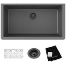 Elkay Quartz Classic 33" x 18-7/16" x 9-7/16" Single Bowl Undermount Sink Kit Graphite ELGRU13322GT0C