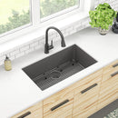 Elkay Quartz Classic 33" x 18-7/16" x 9-7/16" Single Bowl Undermount Sink Kit Graphite ELGRU13322GT0C