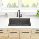 Elkay Quartz Classic 33" x 18-7/16" x 9-7/16" Single Bowl Undermount Sink Kit Graphite ELGRU13322GT0C