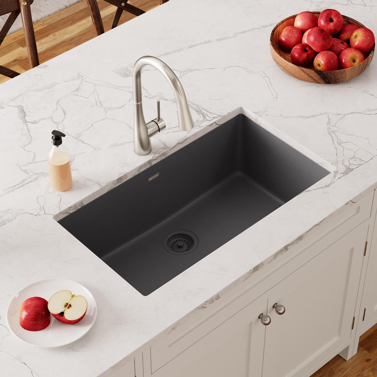 Elkay Quartz Classic 33" x 18-7/16" x 9-7/16", Single Bowl Undermount Sink, Dusk Gray ELGRU13322GY0