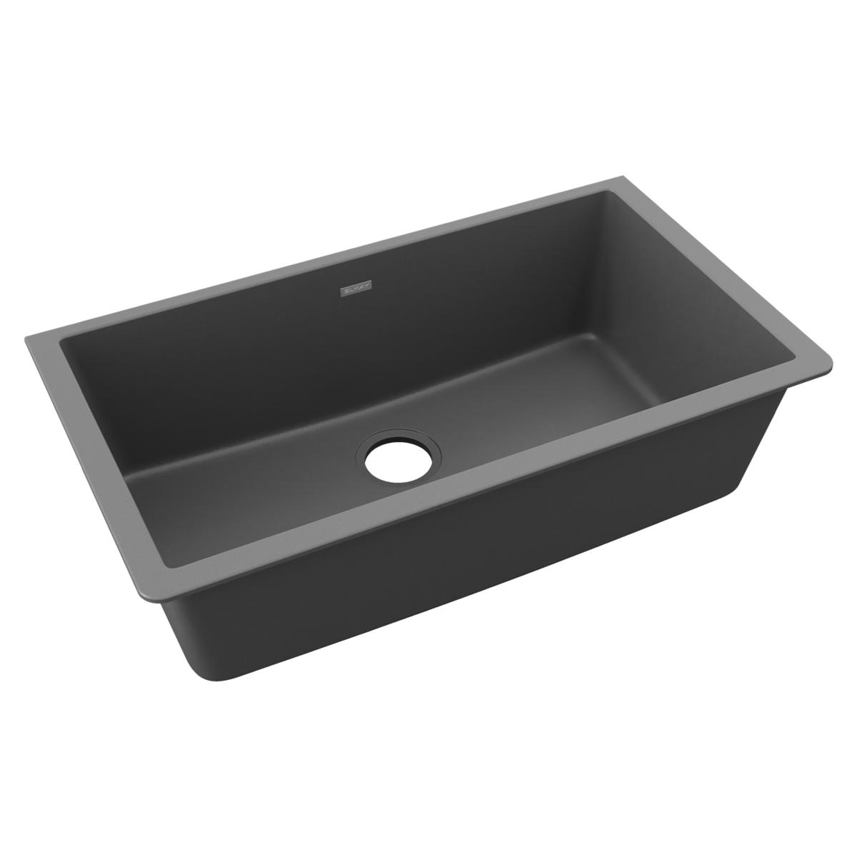 Elkay Quartz Classic 33" x 18-7/16" x 9-7/16", Single Bowl Undermount Sink, Dusk Gray ELGRU13322GY0