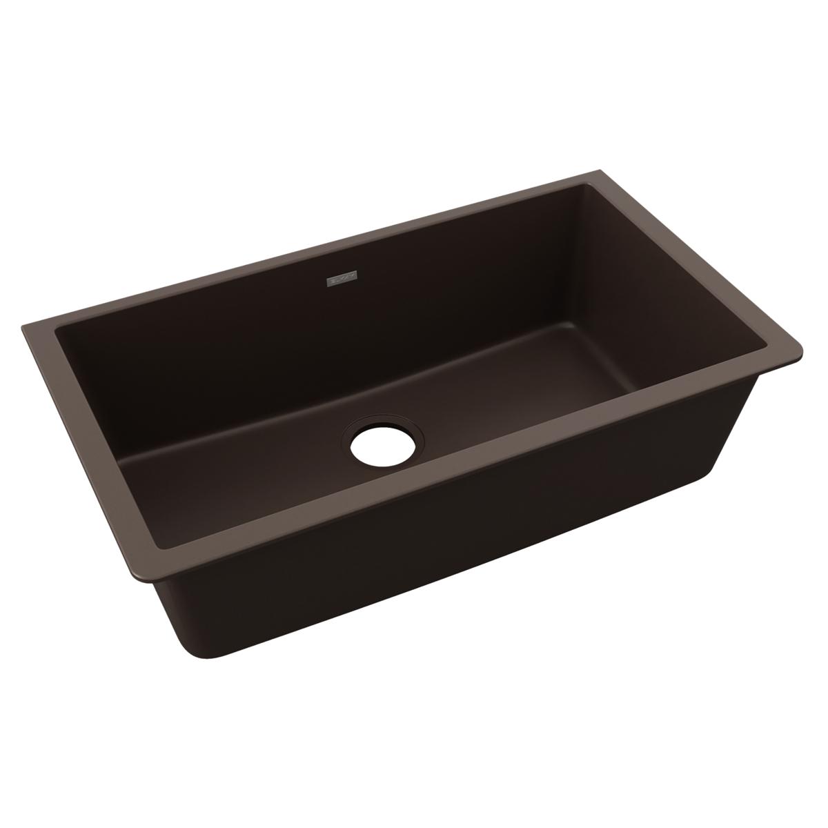 Elkay Quartz Classic 33" x 18-7/16" x 9-7/16", Single Bowl Undermount Sink, Mocha ELGRU13322MC0