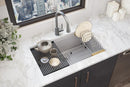 Elkay Quartz Classic 33" x 19-3/8" x 9-1/2" Single Bowl Undermount Workstation Sink Kit Greystone ELGRU13322WGS0