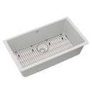 Elkay Quartz Classic 33" x 18-7/16" x 9-7/16", Single Bowl Undermount Sink Kit, White ELGRU13322WH0C