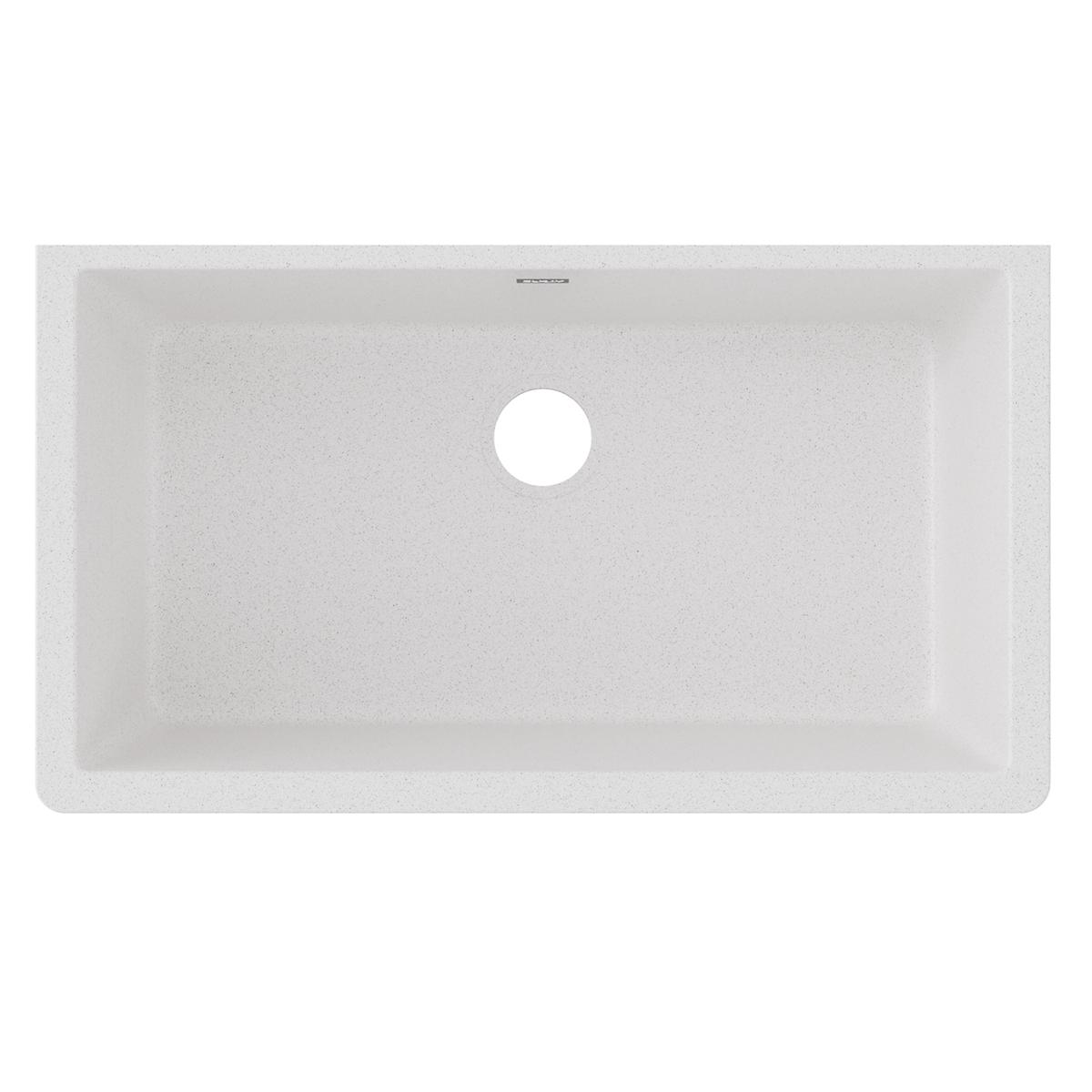 Elkay Quartz Classic 33" x 18-7/16" x 9-7/16", Single Bowl Undermount Sink, White ELGRU13322WH0