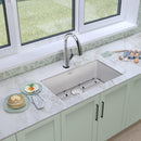 Elkay Quartz Classic 33" x 18-7/16" x 9-7/16" Single Bowl Undermount Sink Kit with Filtered Faucet White ELGRU13322WHFLC