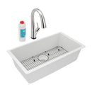 Elkay Quartz Classic 33" x 18-7/16" x 9-7/16" Single Bowl Undermount Sink Kit with Filtered Faucet White ELGRU13322WHFLC