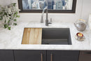 Elkay Quartz Classic 33" x 22" x 9-1/2" Single Bowl Undermount Workstation Sink 4pc Kit Graphite ELGRU13322WOGT0