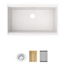 Elkay Quartz Classic 33" x 22" x 9-1/2" Single Bowl Undermount Workstation Sink 4pc Kit White ELGRU13322WOWH0
