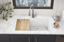Elkay Quartz Classic 33" x 19-3/8" x 9-1/2" Single Bowl Undermount Workstation Sink Kit White ELGRU13322WWH0
