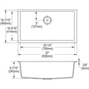Elkay Quartz Classic 33" x 18-7/16" x 9-7/16", Single Bowl Undermount Sink Kit, White ELGRU13322WH0C