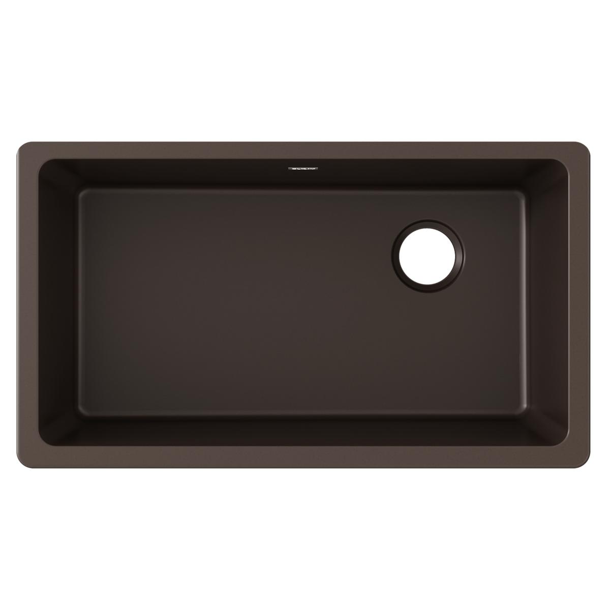 Elkay Quartz Classic 33" x 18-3/4" x 9-1/2", Single Bowl Undermount Sink, Mocha ELGU13322MC0