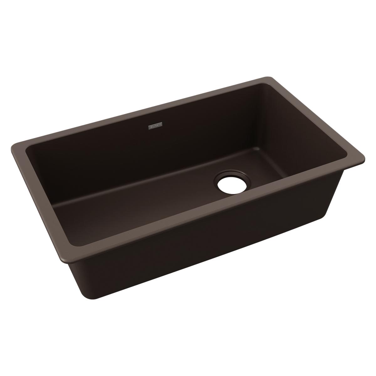 Elkay Quartz Classic 33" x 18-3/4" x 9-1/2", Single Bowl Undermount Sink, Mocha ELGU13322MC0