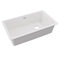 Elkay Quartz Classic 33" x 18-3/4" x 9-1/2", Single Bowl Undermount Sink, White ELGU13322WH0