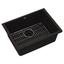 Elkay Quartz Classic 24-5/8" x 18-1/2" x 9-1/2", Single Bowl Undermount Sink Kit, Black ELGU2522BK0C