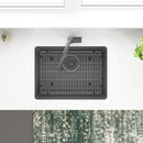 Elkay Quartz Classic 24-5/8" x 18-1/2" x 9-1/2" Single Bowl Undermount Sink Kit Graphite ELGU2522GT0C