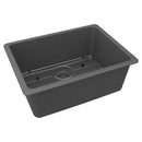 Elkay Quartz Classic 24-5/8" x 18-1/2" x 9-1/2" Single Bowl Undermount Sink Kit Graphite ELGU2522GT0C