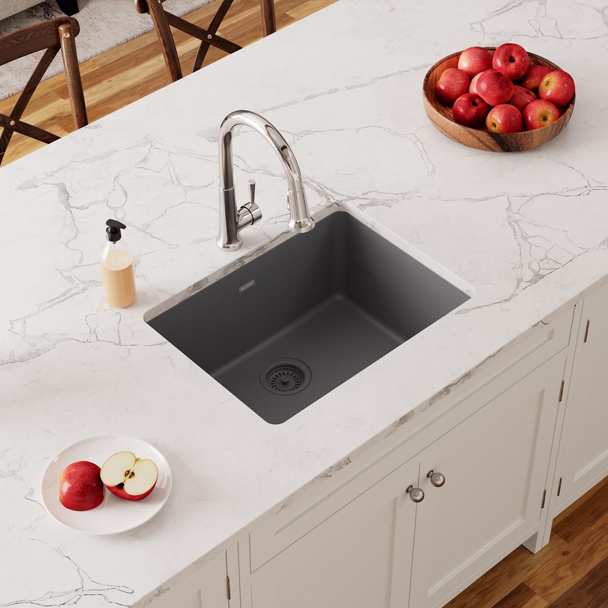 Elkay Quartz Classic 24-5/8" x 18-1/2" x 9-1/2", Single Bowl Undermount Sink, Dusk Gray ELGU2522GY0