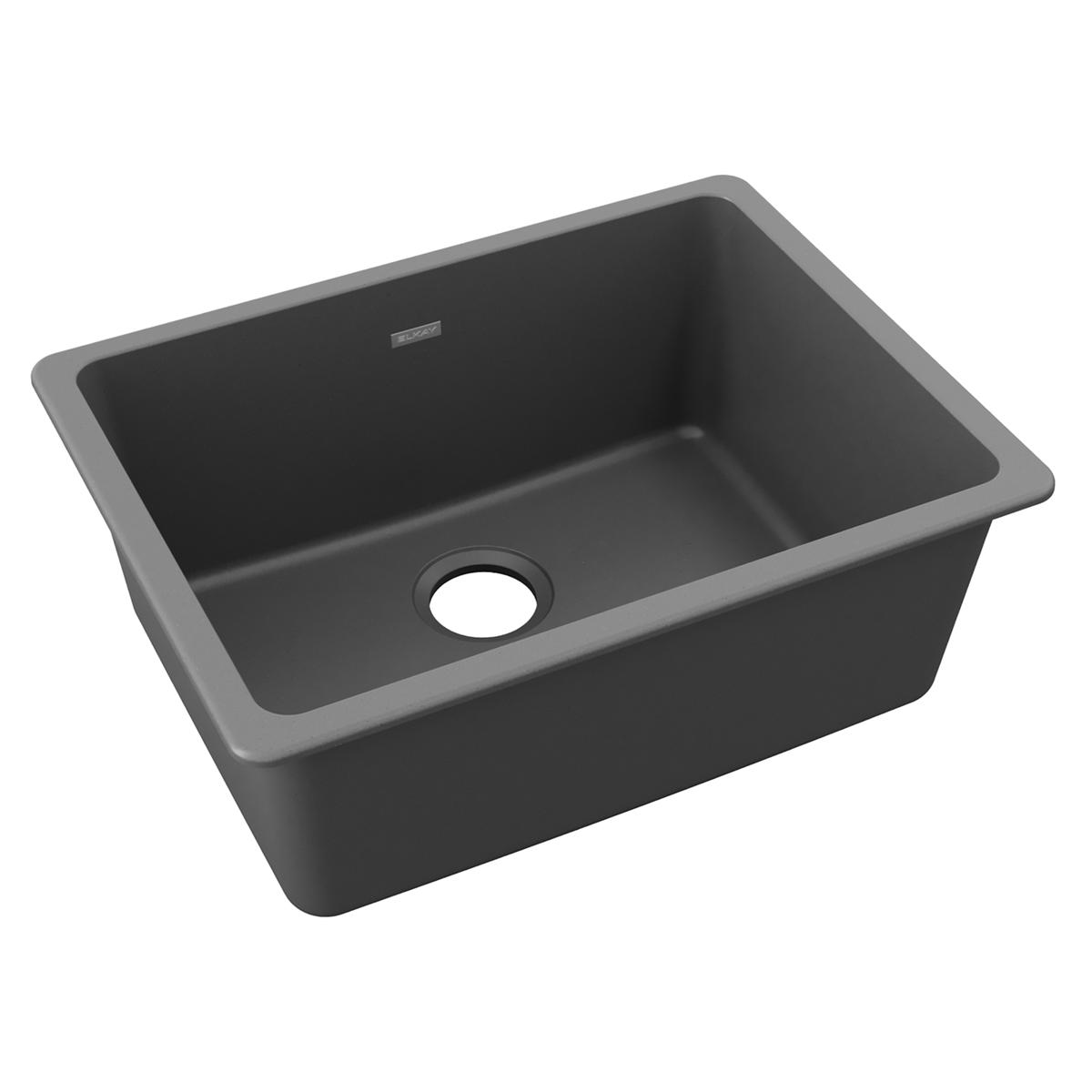 Elkay Quartz Classic 24-5/8" x 18-1/2" x 9-1/2", Single Bowl Undermount Sink, Dusk Gray ELGU2522GY0