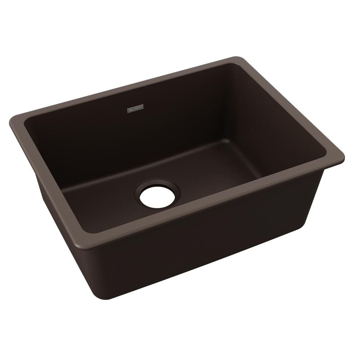 Elkay Quartz Classic 24-5/8" x 18-1/2" x 9-1/2", Single Bowl Undermount Sink, Mocha ELGU2522MC0