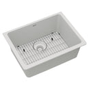 Elkay Quartz Classic 24-5/8" x 18-1/2" x 9-1/2", Single Bowl Undermount Sink Kit, White ELGU2522WH0C