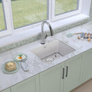 Elkay Quartz Classic 24-5/8" x 18-1/2" x 9-1/2" Single Bowl Undermount Sink Kit with Filtered Faucet White ELGU2522WH0FLC