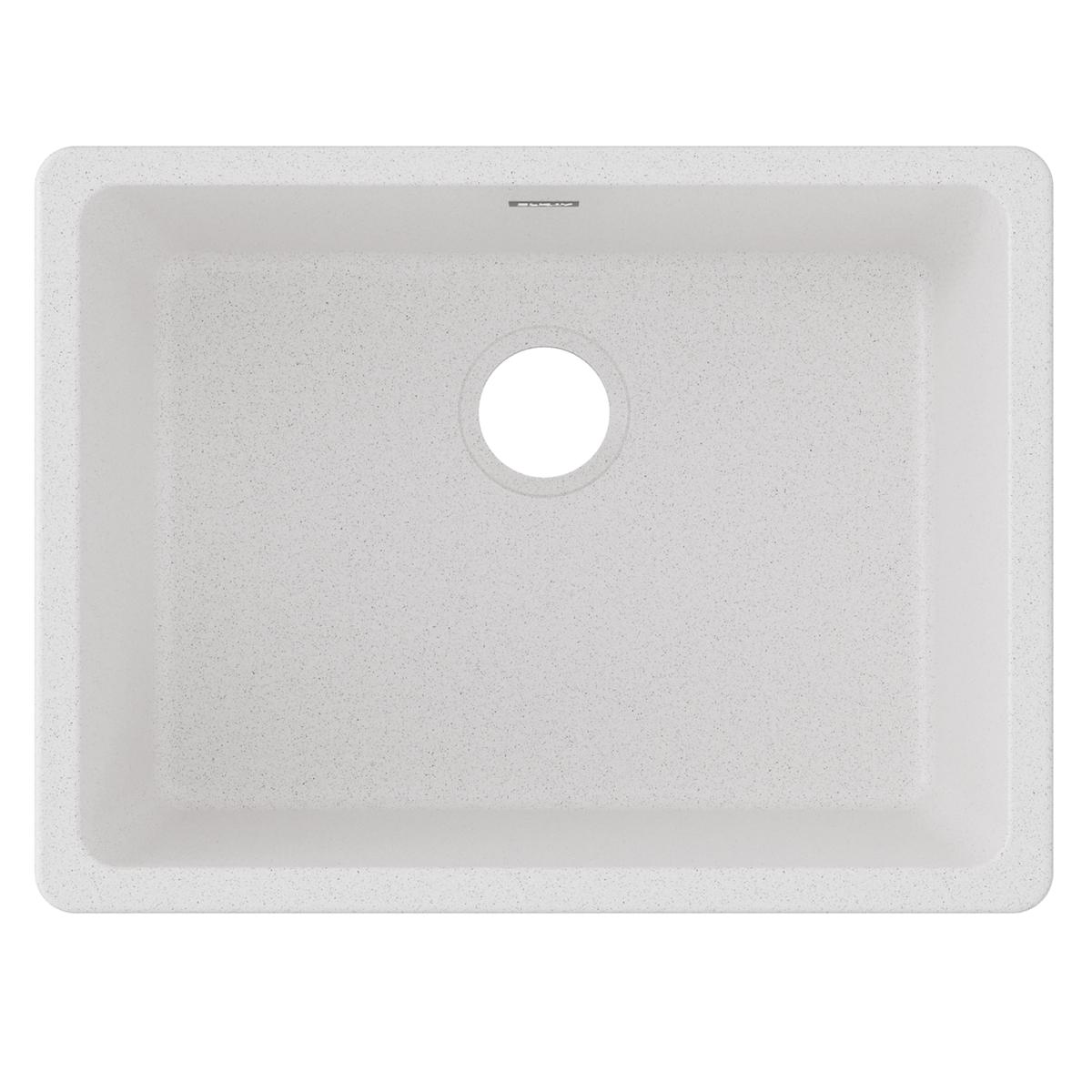 Elkay Quartz Classic 24-5/8" x 18-1/2" x 9-1/2", Single Bowl Undermount Sink, White ELGU2522WH0