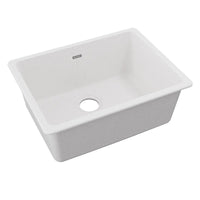 Elkay Quartz Classic 24-5/8" x 18-1/2" x 9-1/2", Single Bowl Undermount Sink, White ELGU2522WH0