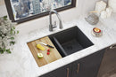 Elkay Quartz Classic 33" x 22" x 9-1/2" Equal Double Bowl Undermount Workstation Sink 4pc Kit Matte Black ELGU3322WOMB0
