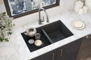 Elkay Quartz Classic 33" x 22" x 9-1/2" Equal Double Bowl Undermount Workstation Sink 4pc Kit Matte Black ELGU3322WOMB0