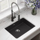 Elkay Quartz Classic 25" x 18-1/2" x 5-1/2" Single Bowl Undermount ADA Sink with Perfect Drain Black ELGUAD2519PDBK0