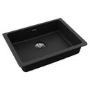 Elkay Quartz Classic 25" x 18-1/2" x 5-1/2" Single Bowl Undermount ADA Sink with Perfect Drain Black ELGUAD2519PDBK0