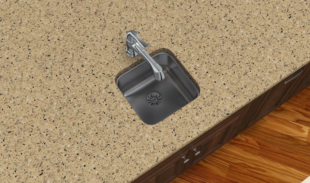 Elkay Lustertone Classic Stainless Steel 14-1/2" x 14-1/2" x 7" Single Bowl Undermount Sink with Perfect Drain ELUH1212PD
