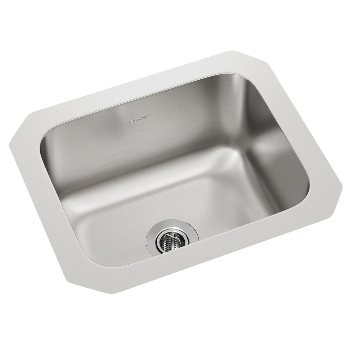 Elkay Lustertone Classic Stainless Steel 14-1/2" x 11-3/4" x 7", Single Bowl Undermount Bar Sink Kit ELUH129DBG