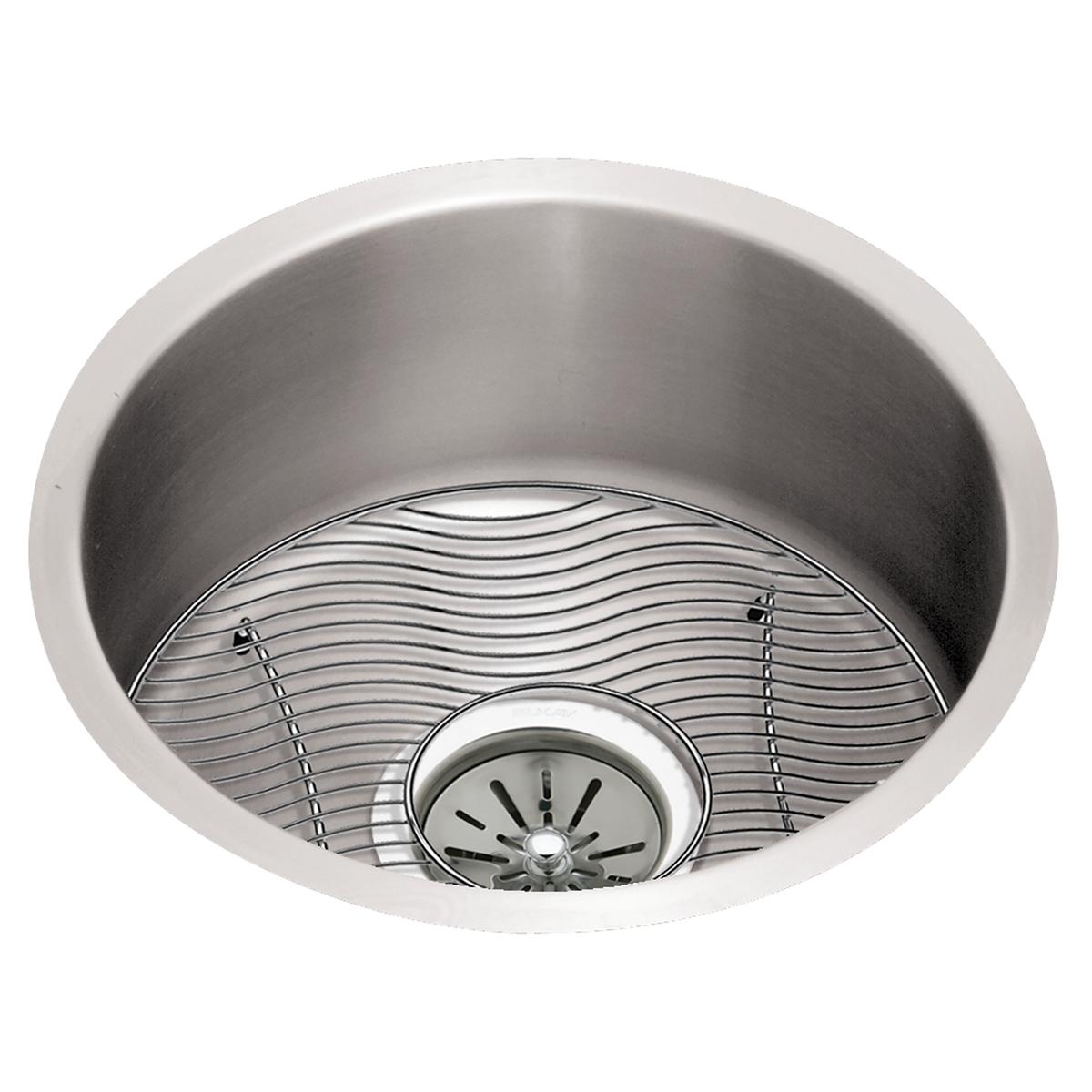 Elkay Lustertone Classic Stainless Steel 14-3/8" x 14-3/8" x 6", Single Bowl Undermount Sink Kit ELUH12FBDBG
