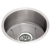 Elkay Lustertone Classic Stainless Steel 14-3/8" x 14-3/8" x 6", Single Bowl Undermount Sink Kit ELUH12FBDBG
