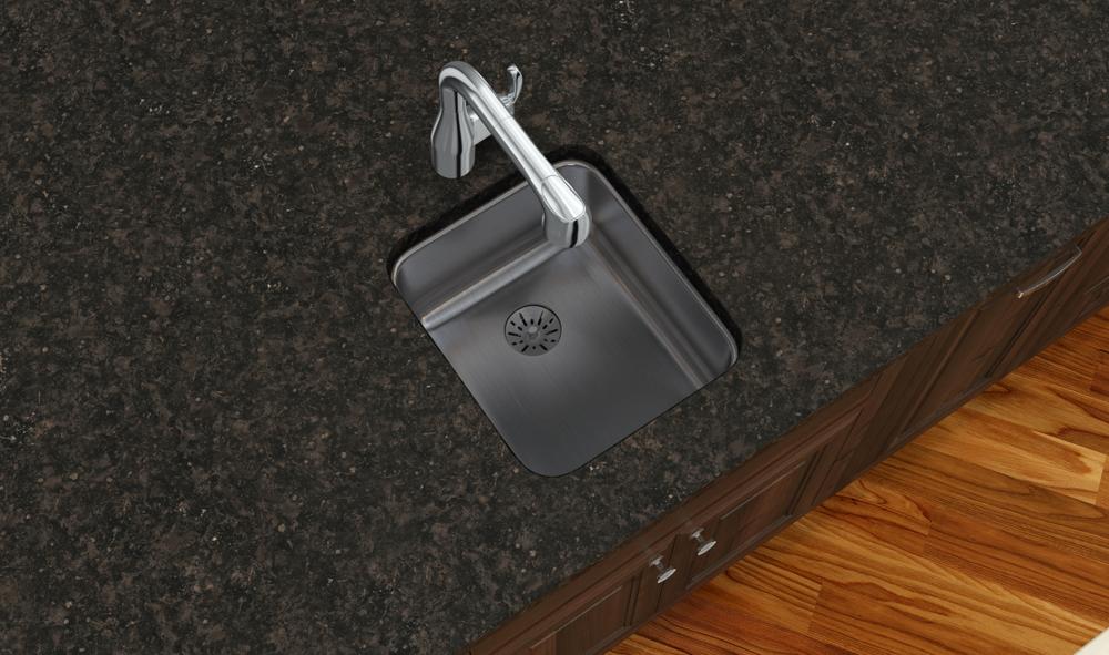 Elkay Lustertone Classic Stainless Steel 16" x 18-1/2" x 7-7/8" Single Bowl Undermount Sink with Perfect Drain ELUH1316PD