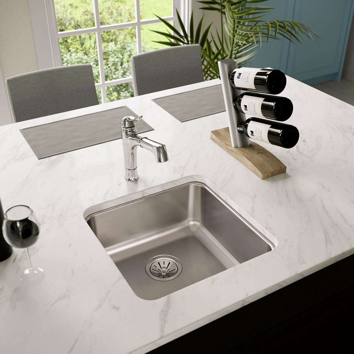 Elkay Lustertone Classic Stainless Steel 18-1/2" x 18-1/2" x 7-7/8", Single Bowl Undermount Sink ELUH1616