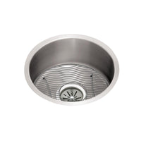 Elkay Lustertone Classic Stainless Steel 18-3/8" x 18-3/8" x 8", Single Bowl Undermount Sink Kit ELUH16FBDBG