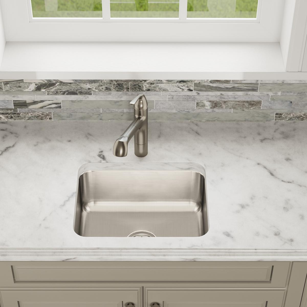 Elkay Lustertone Classic Stainless Steel 20-1/2" x 16-1/2" x 7-7/8", Single Bowl Undermount Sink ELUH1814
