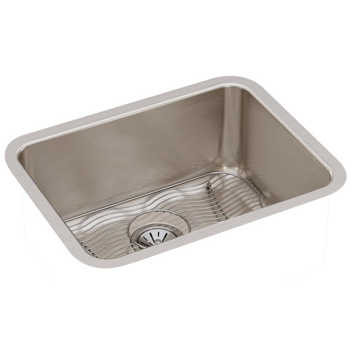 Elkay Lustertone Classic Stainless Steel 23-1/2" x 18-1/4" x 10", Single Bowl Undermount Sink Kit ELUH211510DBG