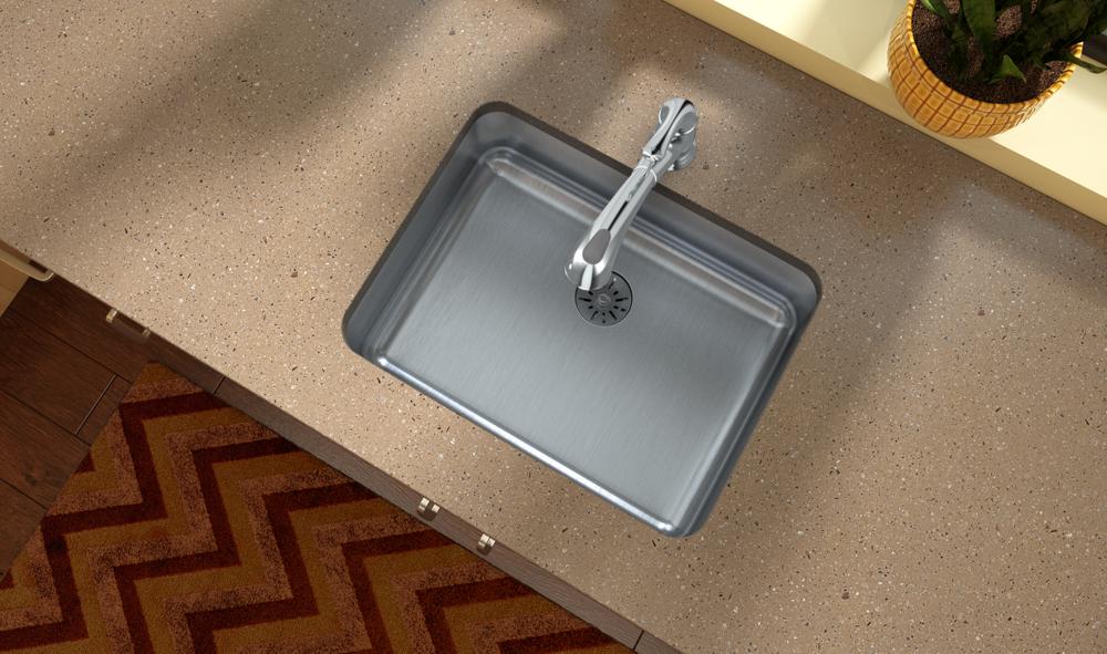 Elkay Lustertone Classic Stainless Steel 23-1/2" x 18-1/4" x 7-1/2" Single Bowl Undermount Sink with Perfect Drain ELUH2115PD
