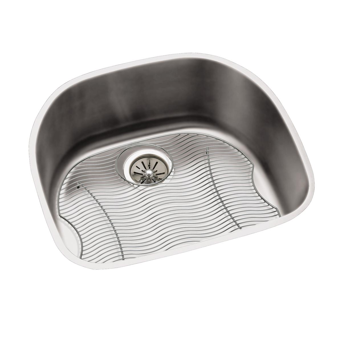 Elkay Lustertone Classic Stainless Steel 23-5/8" x 21-1/4" x 10", Single Bowl Undermount Sink Kit ELUH211810DBG
