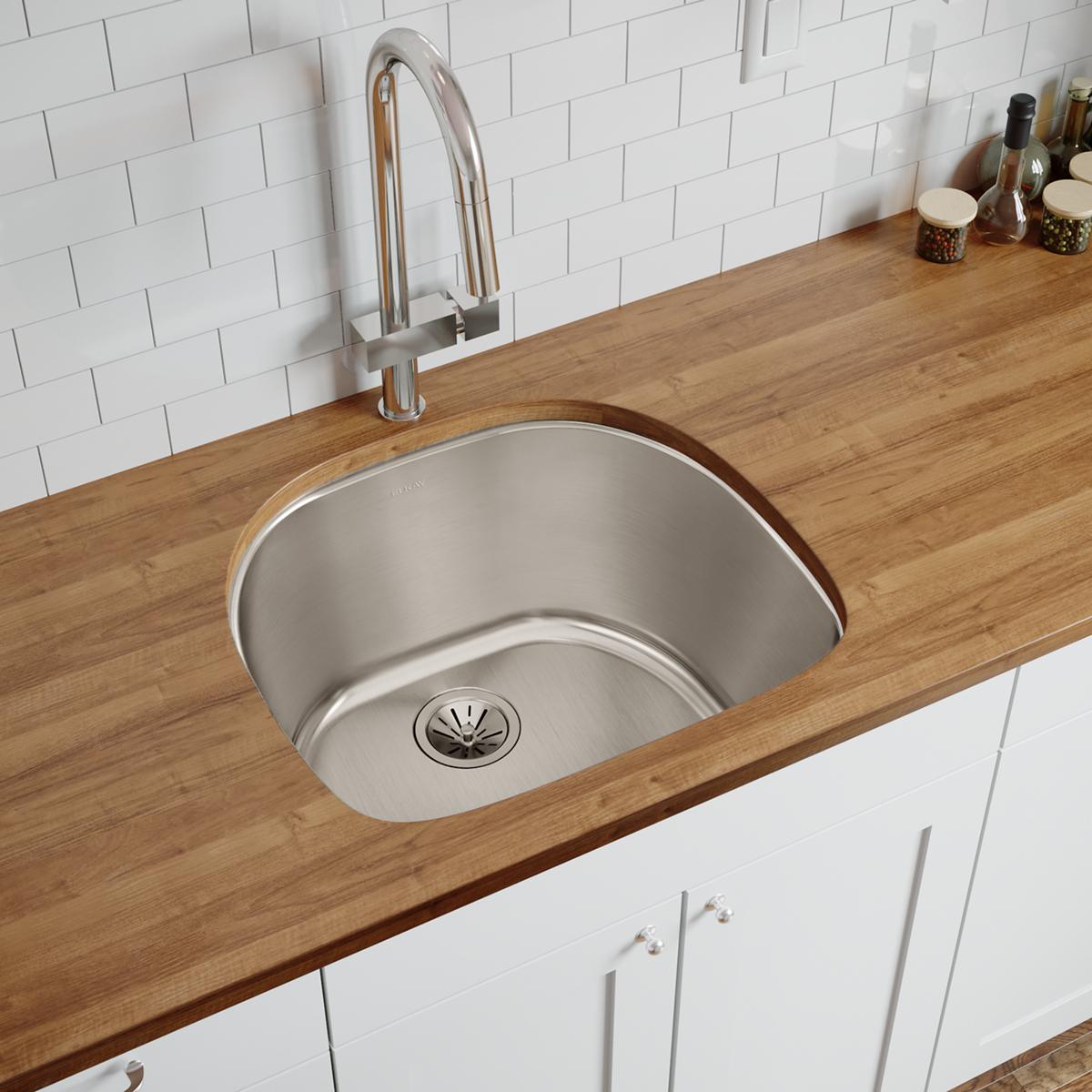 Elkay Lustertone Classic Stainless Steel 23-5/8" x 21-1/4" x 10", Single Bowl Undermount Sink ELUH211810