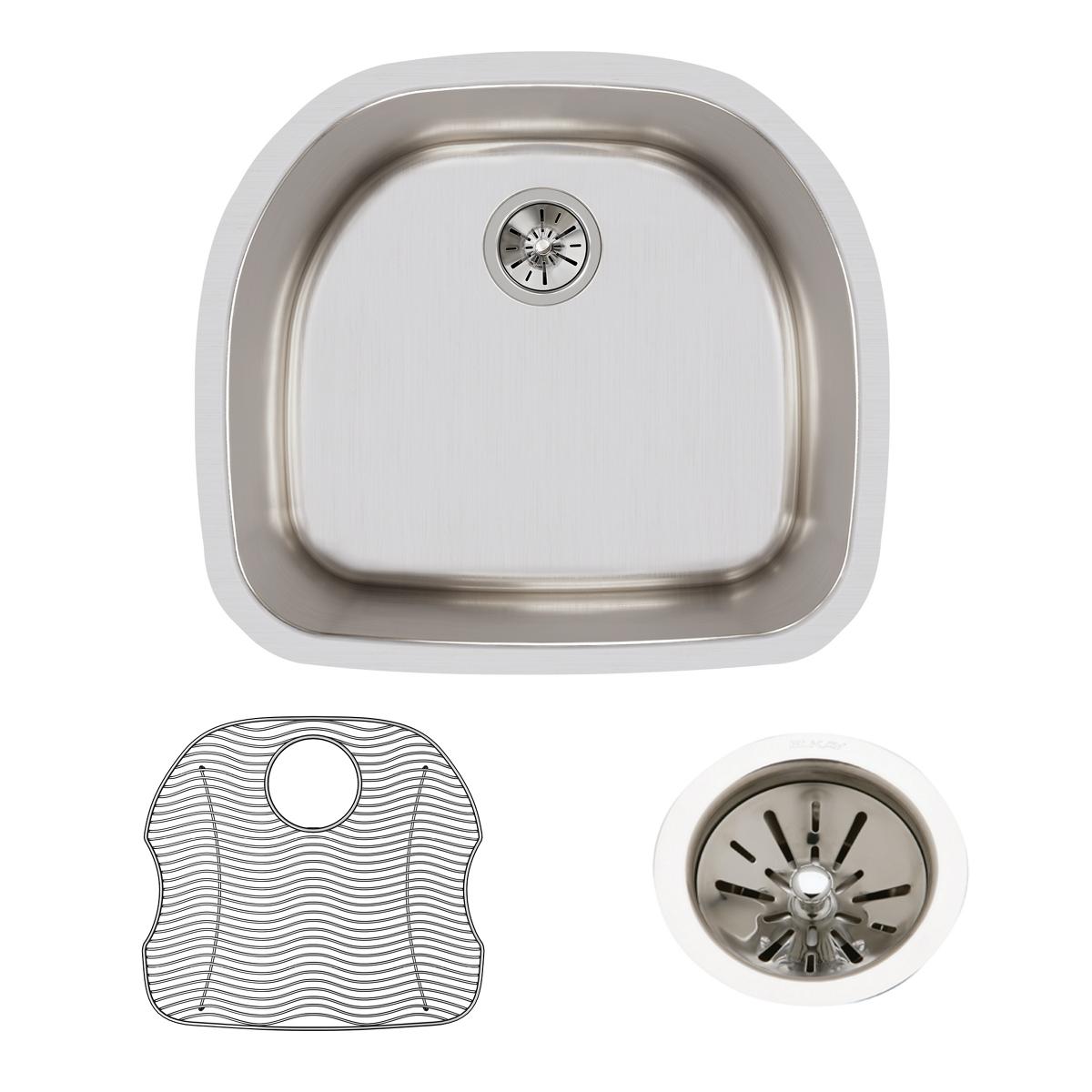 Elkay Lustertone Classic Stainless Steel, 23-5/8" x 21-1/4" x 7-1/2", Single Bowl Undermount Sink ELUH2118DBG