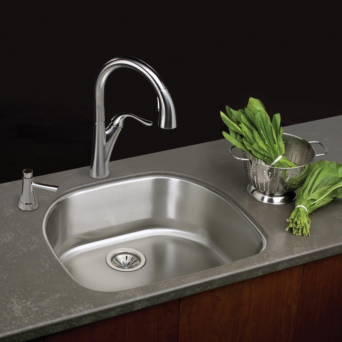 Elkay Lustertone Classic Stainless Steel 23-5/8" x 21-1/4" x 7-1/2", Single Bowl Undermount Sink ELUH2118
