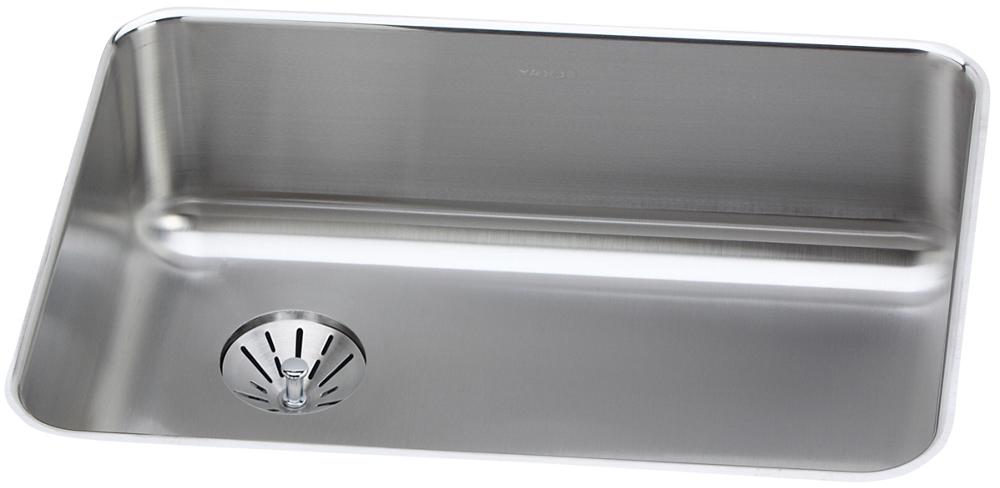Elkay Lustertone Classic Stainless Steel 25-1/2" x 19-1/4" x 8" Single Bowl Undermount Sink with Left Perfect Drain ELUH2317LPD