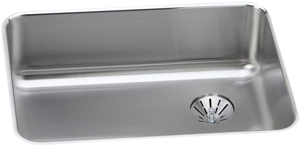 Elkay Lustertone Classic Stainless Steel 25-1/2" x 19-1/4" x 8" Single Bowl Undermount Sink with Right Perfect Drain ELUH2317RPD